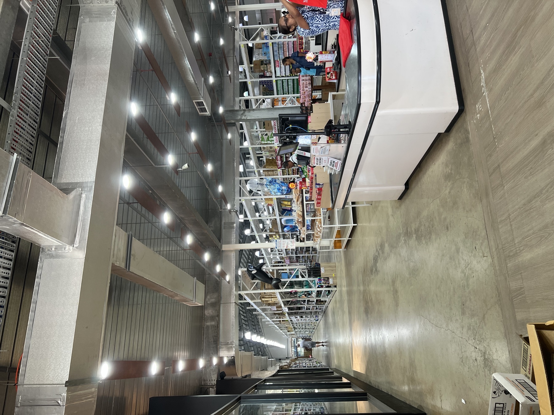 Supermarket shelves for student essentials